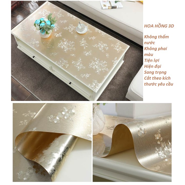 Tấm trải bàn hoa văn pvc -  khăn trải bàn pvc