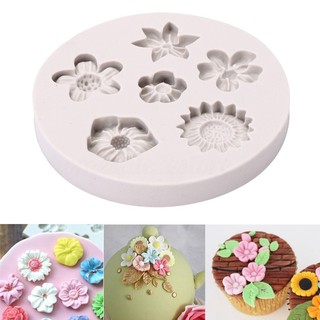 Khuôn rau câu 4D silicone Hoa nhí hỗn hợp (Kích thước đọc mô tả)