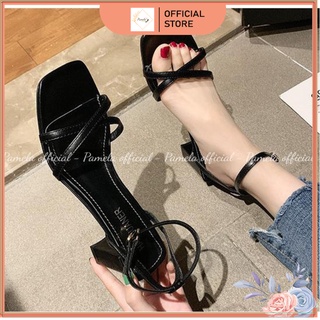 PAMELA - Sandal Hai Quai Chéo Chữ X Đế Vuông Thanh Lịch 2022 (5cm) - S05