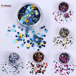 Round Nail Sequins Flakes Mermaid Fluorescent Paillette Manicure Decorations