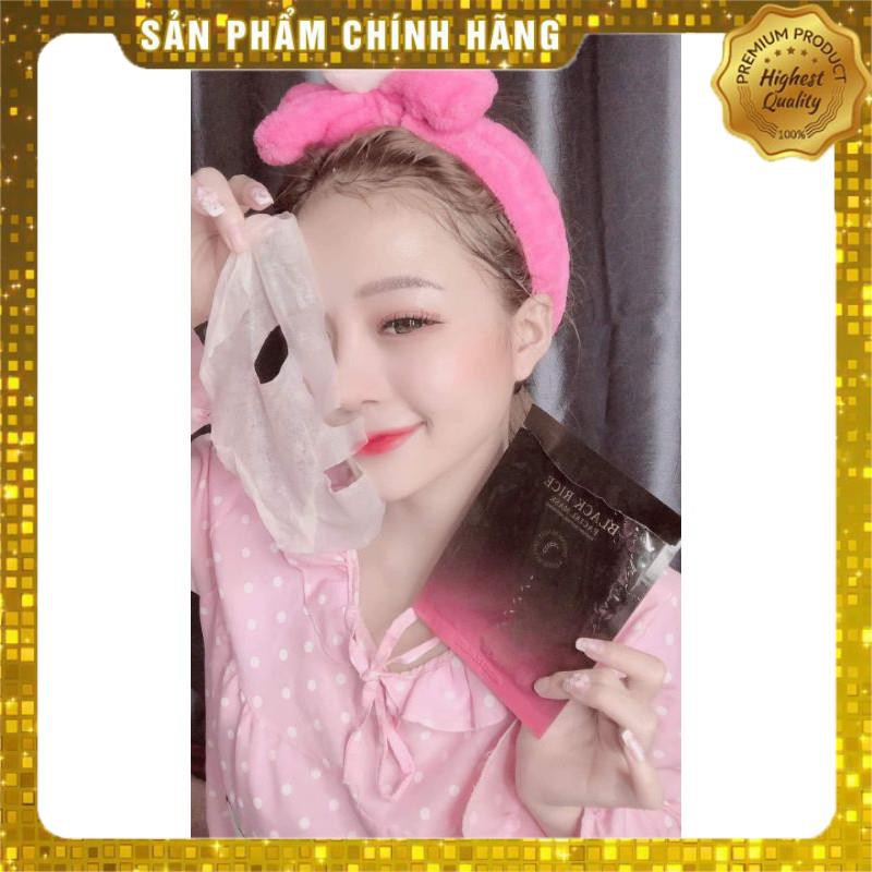 [ HÀNG CAO CẤP]ƯMặt Nạ Gạo Đen, Mặt nạ dưỡng trắng, Mask chống lão hoá da Black Rice Hàn Quốc, Hộp 7 miếng