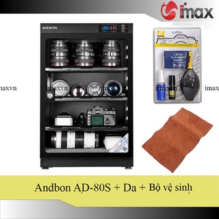 Tủ chống ẩm Andbon AD-80S (80 Lít) - Công nghệ Japan + Bộ vệ sinh máy ảnh 8 in 1 + Tặng da cừu lau len (Da thật)