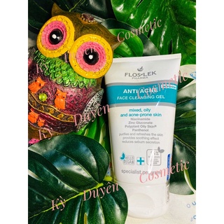 Sữa rửa mặt cho da dầu mụn floslek anti acne face cleansing gel 125ml