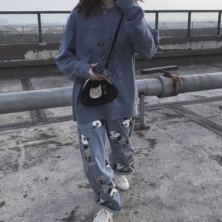 QUẦN BÒ MICKEY ỐNG RỘNG