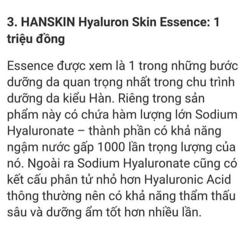 Nước thần Hanskin Real Complexion Hyaluron Skin Essence 300ml
