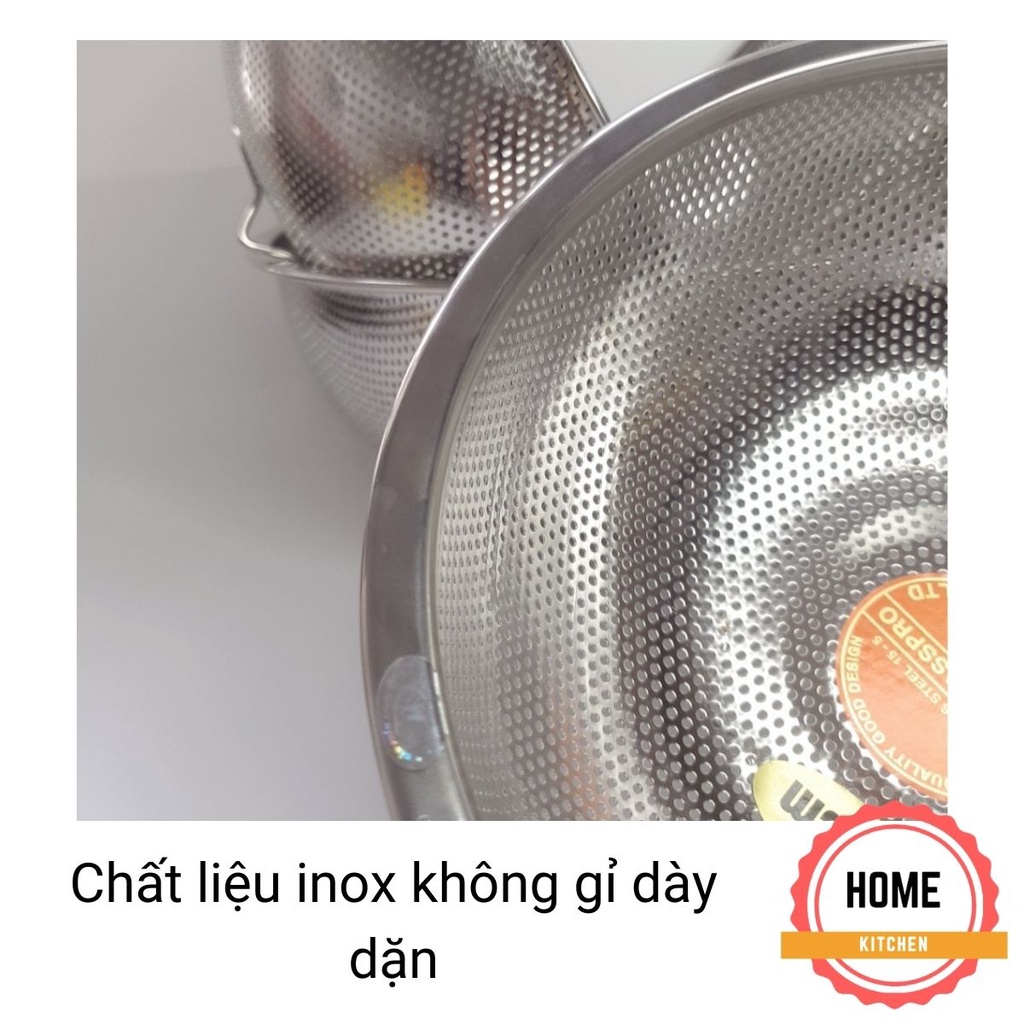 Rổ inox, rá inox đa năng cao cấp Inox dày dặn, không han gỉ, chắc chắn bền đẹp. Nhiều kích thước, an toàn cho sức khỏe