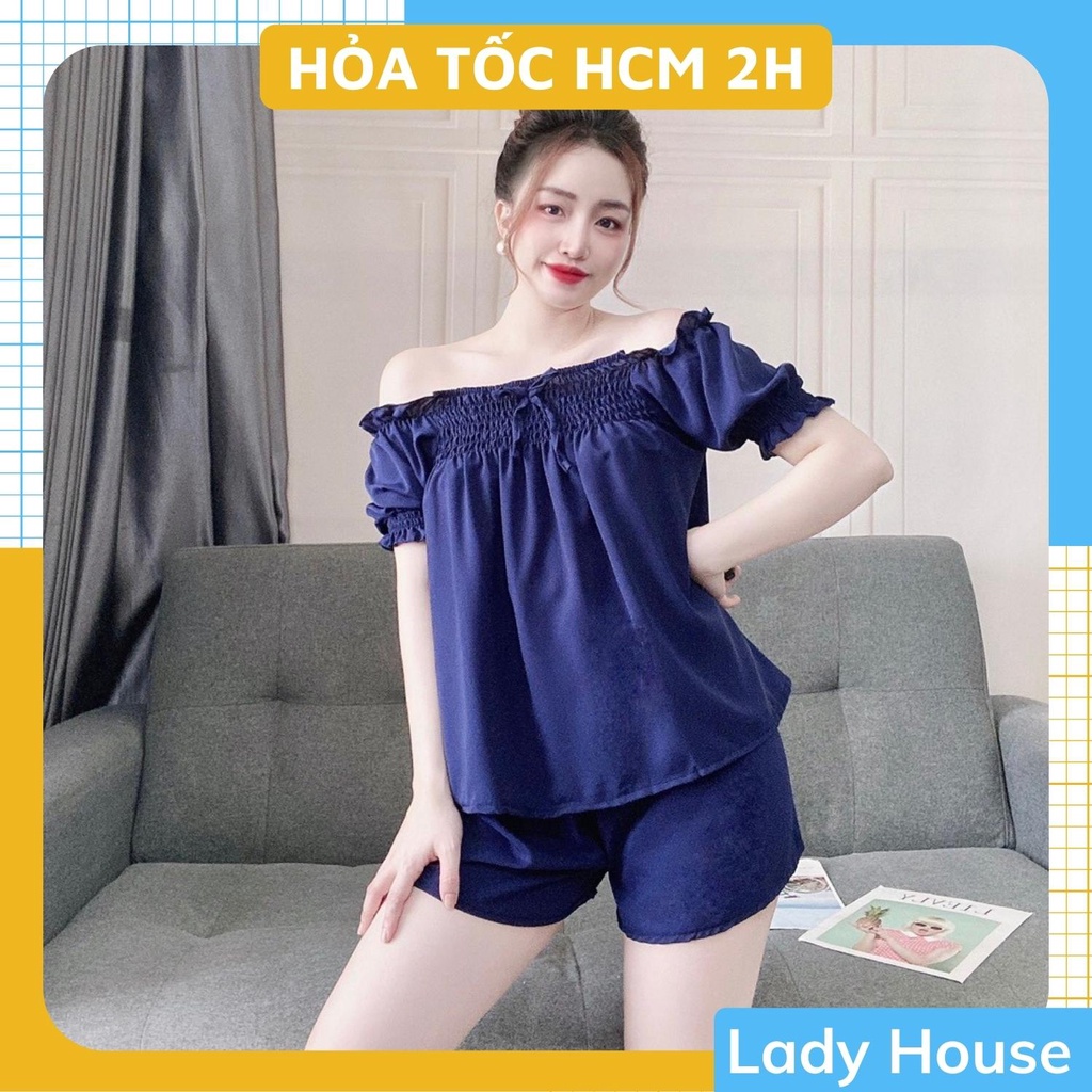 Đồ Bộ Nữ Áo Nhún Vai Chất Voan Tơ Cao Cấp , Đồ Mặc Nhà, Bộ Đùi Nữ Mặc Được Nhiều Kiểu Chất Mềm Mịn Xịn Xò. | BigBuy360 - bigbuy360.vn