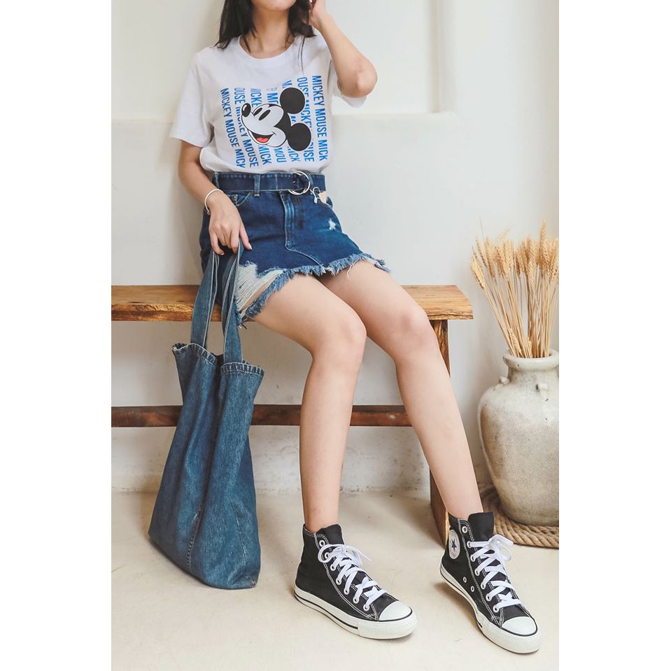 Chân váy jean rách nịt dây khuyên đẹp LXK74239 | BigBuy360 - bigbuy360.vn