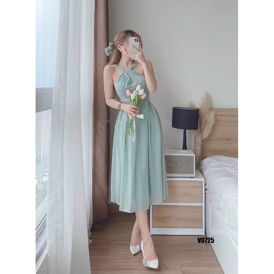 Đầm váy nữ voan chinh phông 2 màu tôn dáng trẻ trung sang trọng thanh lịch siêu xinh