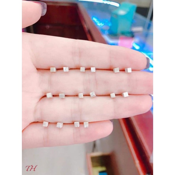 bông tai nụ đinh bạc