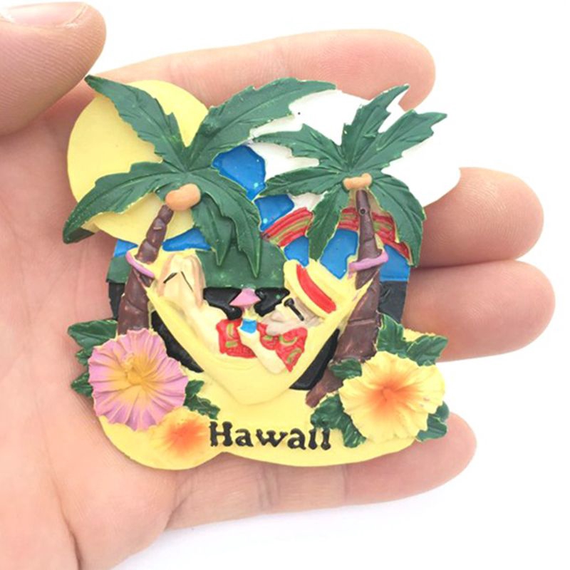 Nam châm hình hoa và người Hawaii dán tủ lạnh