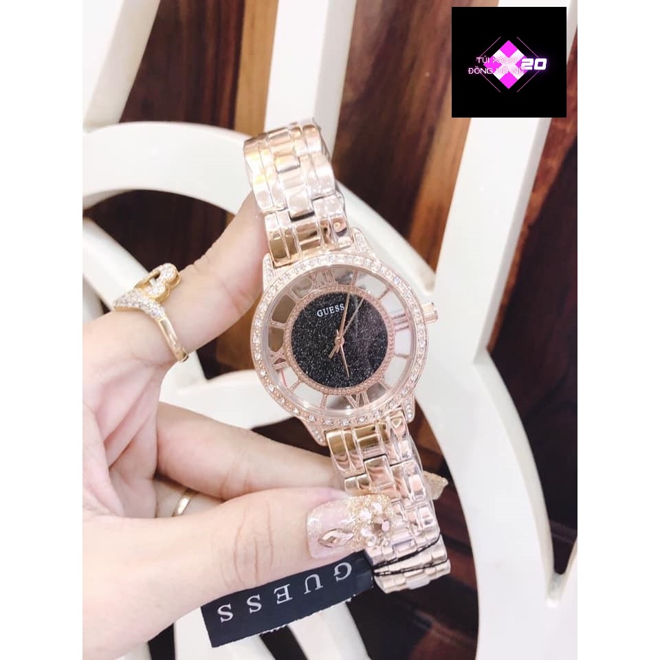 ( Sẵn 3 màu ) Đồng Hồ Nữ Guess Crystals Steel #W1013 case 38mm. 3atm