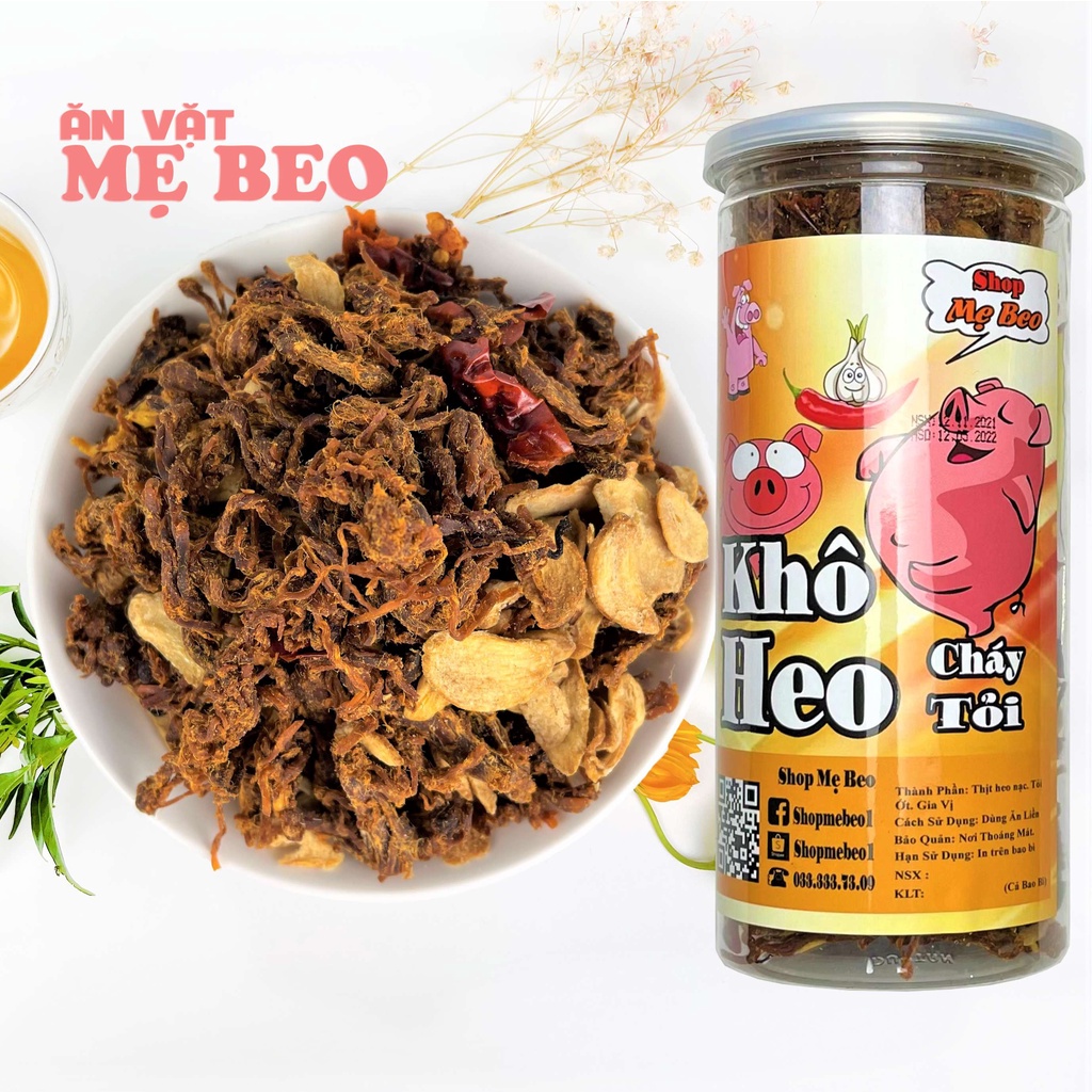 Khô heo cháy tỏi 300Gr Mẹ Beo ăn vặt cực ngon | BigBuy360 - bigbuy360.vn