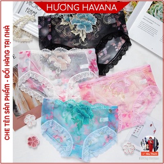 Quần lót ren lưới thêu hoa 3d tàng hình siêu nhẹ - quần lót nữ che bụng chống lộ viền khi mặc váy FLQ62