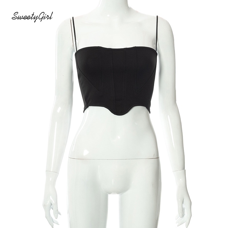 Áo nữ hai dây màu trơn dáng ôm hở lưng quyến rũ đơn giản thời trang