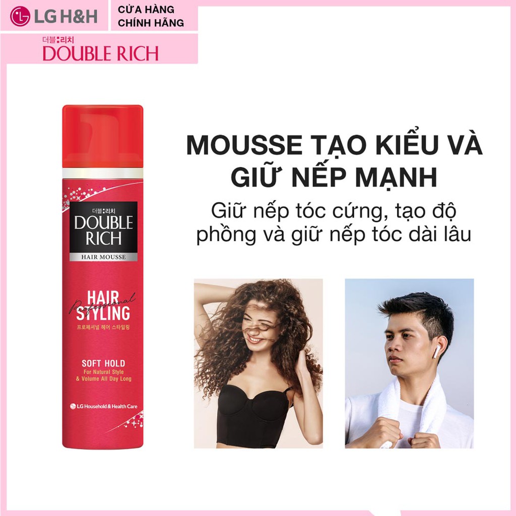 Mousse Tạo Kiểu Tóc Double Rich Hair Mousse 150ml Hasaki Sản Phẩm Chính Hãng