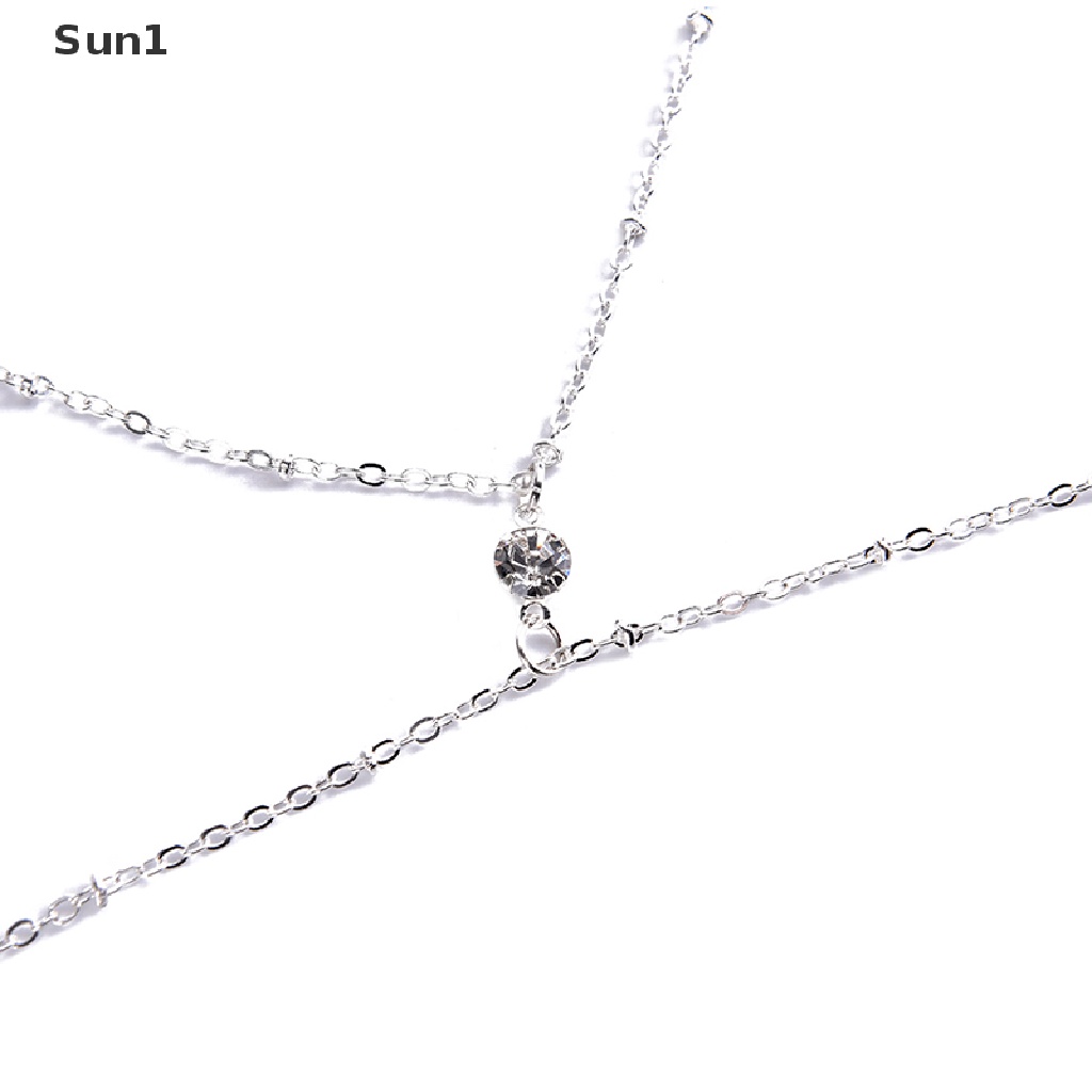 Chuỗi xích đeo bụng thắt lưng hai lớp phối hạt đơn giản gợi cảm thời trang