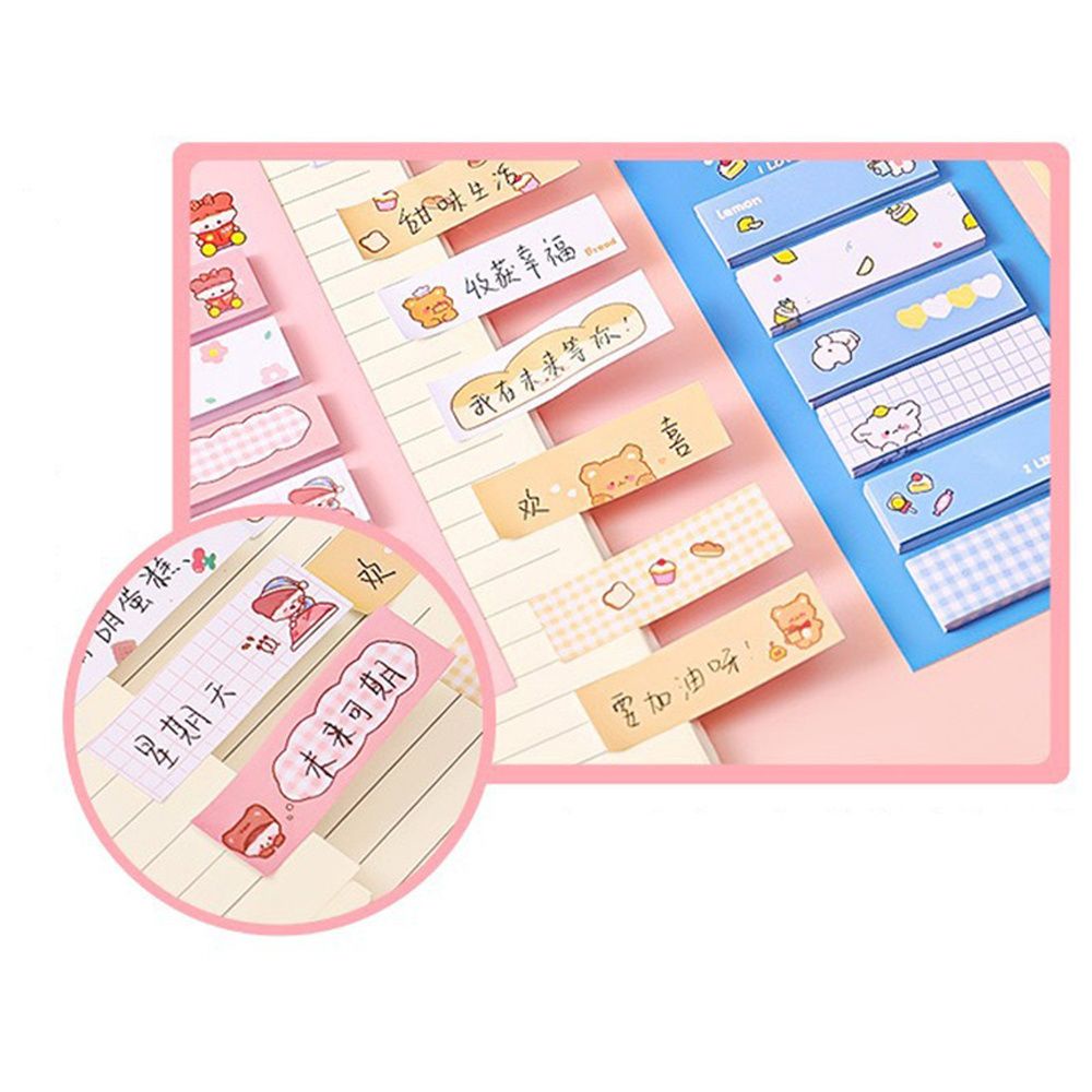 Set 120 tờ giấy ghi chú tự dính họa tiết hoạt hình dễ thương nhiều màu sắc