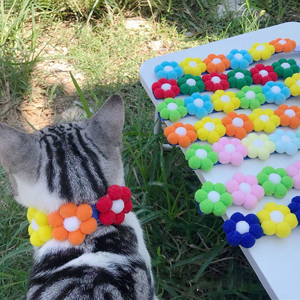 Danilo Vòng Cổ Họa Tiết Hoa Nhỏ Nhẹ Nhiều Màu Sắc Có Thể Điều Chỉnh Cho Thú Cưng