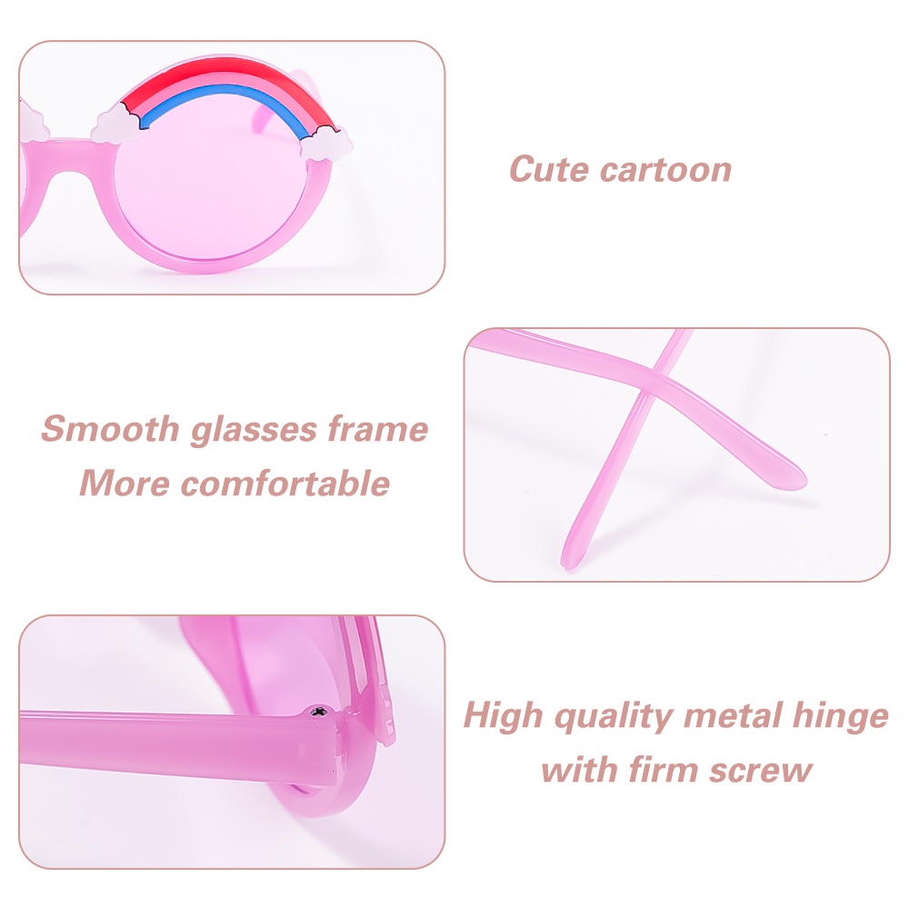 Kính Mát Cầu Vồng Dễ Thương Thời Trang Cho Bé Chơi Ở Ngoài Bãi Biển / Đạo Cụ Chụp Ảnh