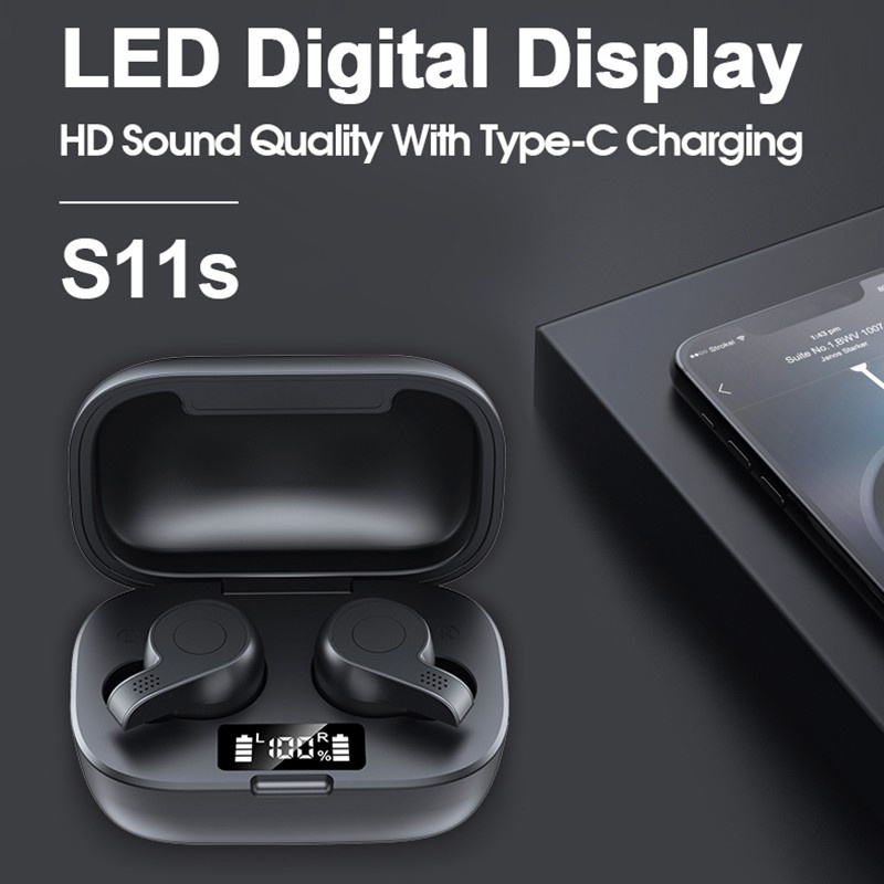 S11S TWS Bluetooth Wireless Earphone Digital Display Noise Reduction