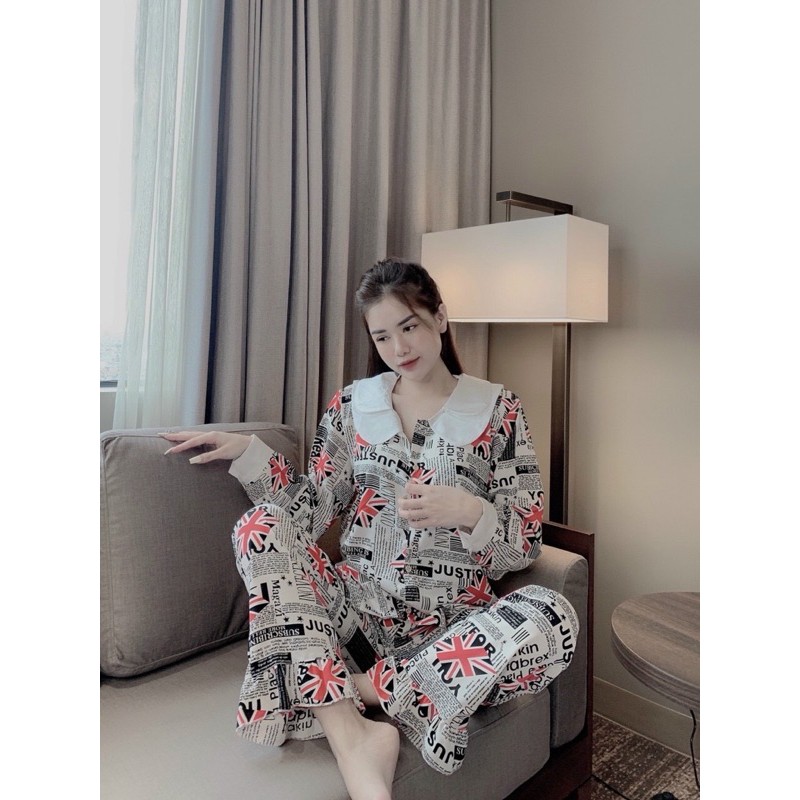 Pijama cổ sen Mango (Vui lòng Chat với Shop trước khi đặt)