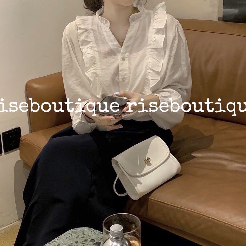 Sơ mi nữ trắng bánh bèo dài tay chất mặc mát