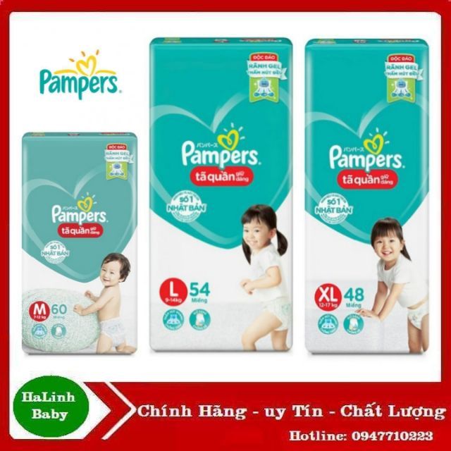 Bỉm Quần Pamper Giữ Giáng (L54, XL48, M60, XXL44)