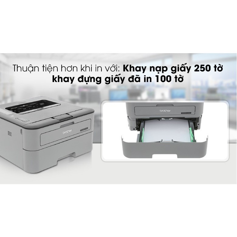 Máy in 2 mặt Brother HL- L2321D in laser đen trắng đơn năng tự đảo mặt - BH 24T chính hãng