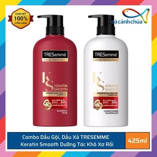 Dầu gội, dầu xả TRESEMME Keratin Smooth dưỡng tóc khô xơ rối vào nếp suôn mượt 425ml - Thái Lan