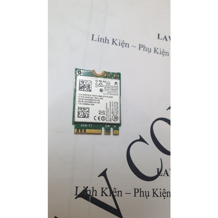 Card Wifi Intel 7265 AC / 7260 AC chuẩn NGFF ( Hàng đẹp)