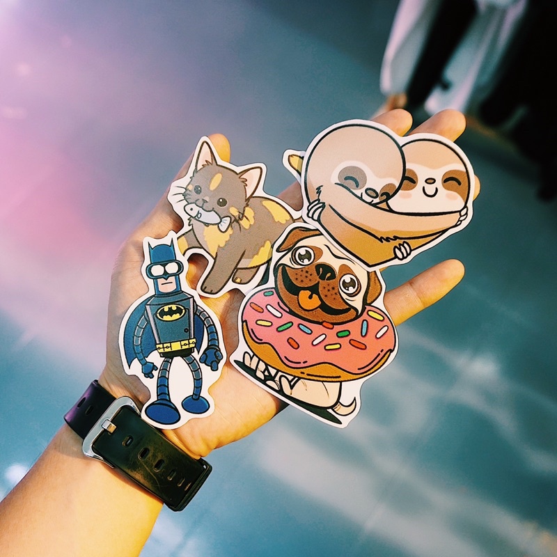 Sticker Cute chống nước, hình dán mũ bảo hiểm, dán xe, điện thoại, laptop – Nghiện Sticker