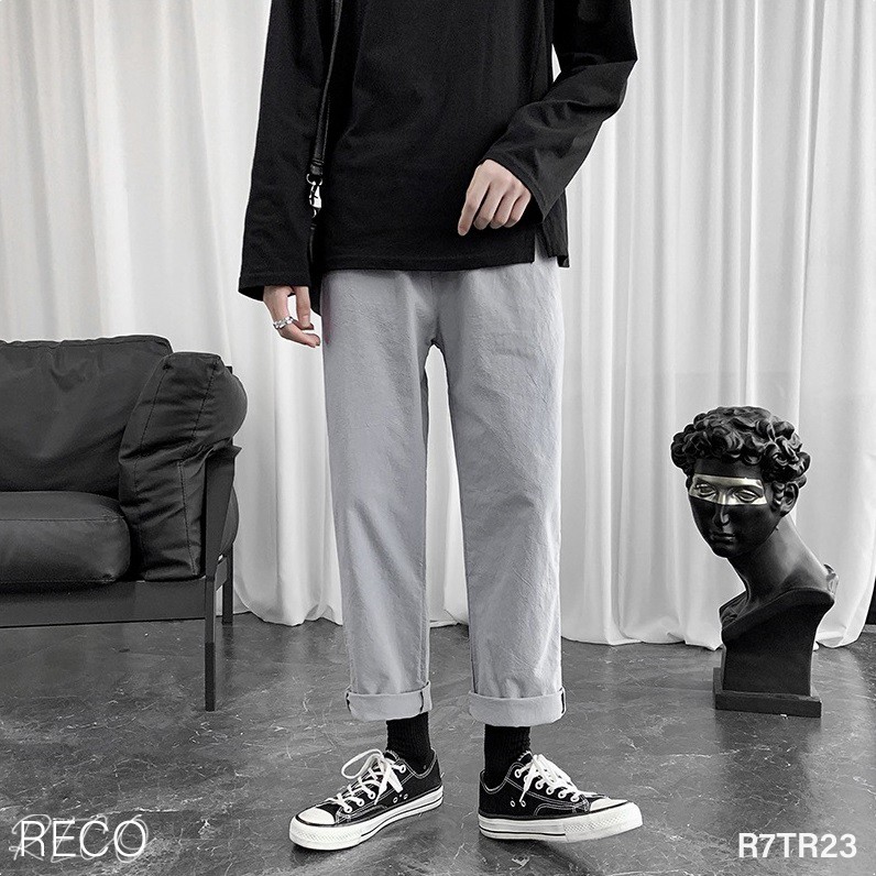 Quần vải nam nữ Hàn Quốc dáng vừa Trousers Loose R7TR23