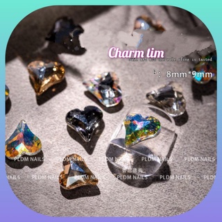 Charm tim trang trí móng tay siêu sáng