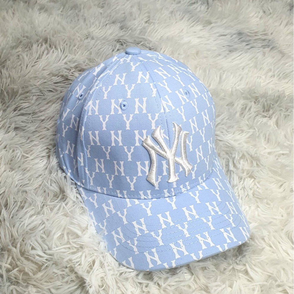 Mũ Nón MLB NY  Xanh Monogram Baseball Cap Blue Full Tag Code