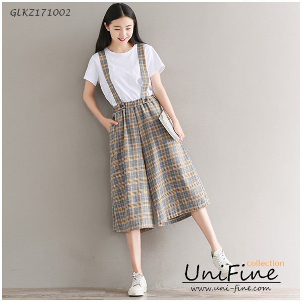 Quần yếm nữ có dây sọc caro - GLKZ171002 | BigBuy360 - bigbuy360.vn