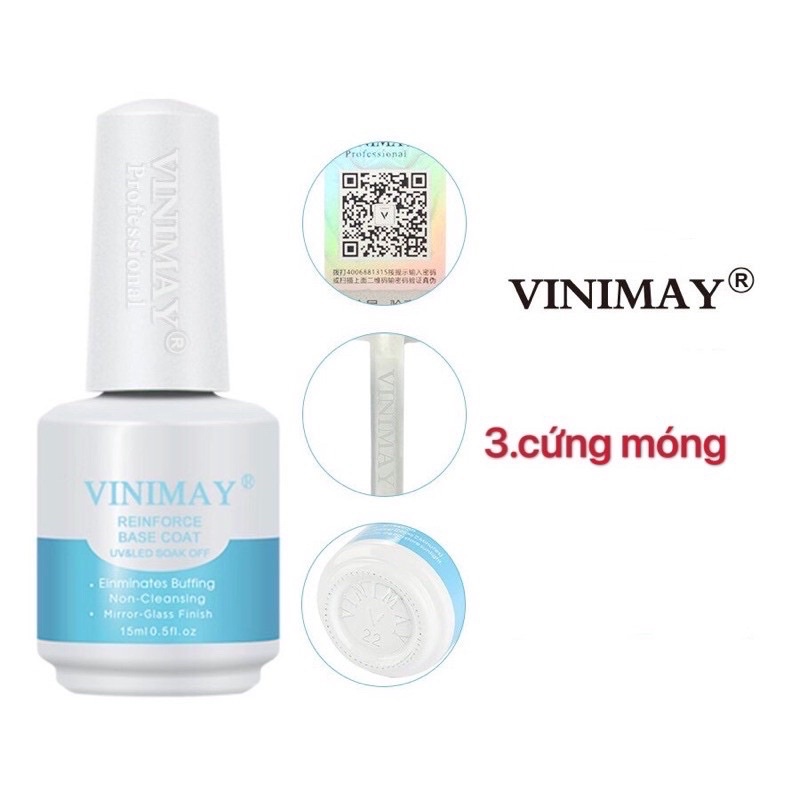 Base top Vinimay , cứng móng , top lì, loang, giọt sương, top cường lực, kiềm dầu chính hãng