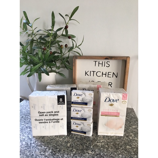 Xà bông cục Dove Original và Dove pink/Rose