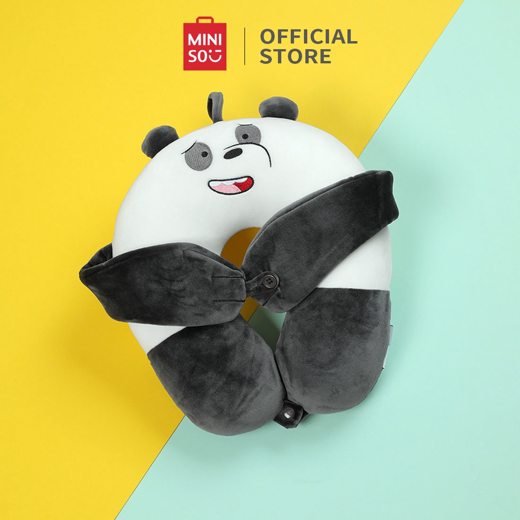 Gối Kê Cổ Bông Chữ U Cao Cấp Miniso chữ U kèm bịt mắt - We Bare Bears 3.0