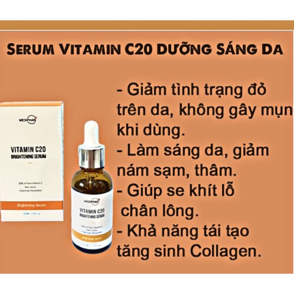 Bộ Serum Dưỡng Trắng Sáng Da Giảm Mụn Mediphar Combo Serum B5 + Vitamin C Cho Da Dầu Mụn Nhạy Cảm Nhập Khẩu Chính Hãng