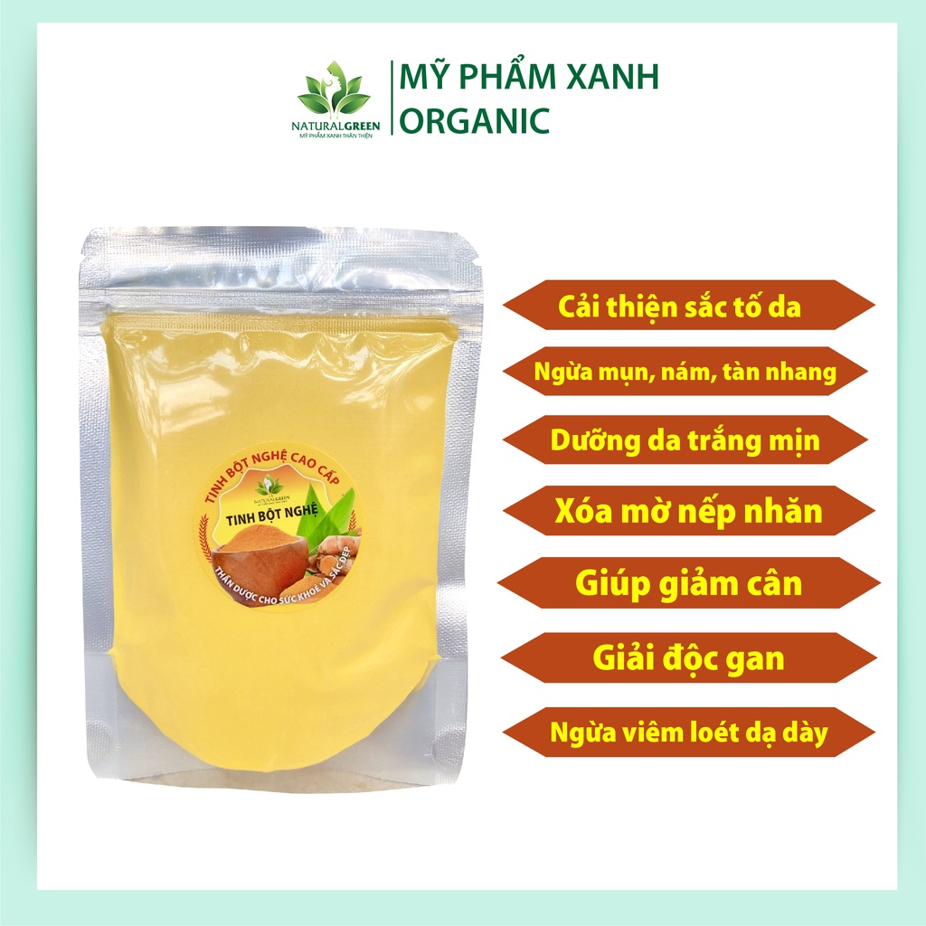 Tinh Bột Nghệ Nguyên Chất Đắp Mặt Nạ Ngăn Ngừa Mụn, Mờ Vết Thâm
