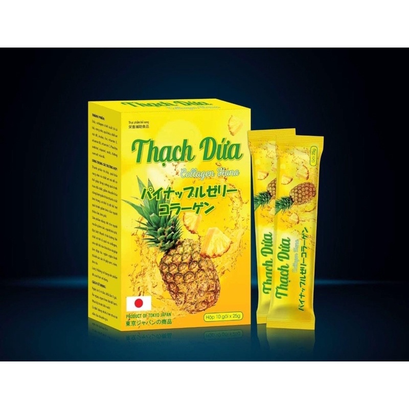 thạch dứa collgen hana hỗ trợ giảm cân,làm đẹp da,đào thải mỡ bụng