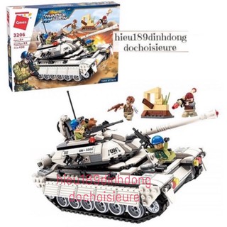 Lắp ráp xếp hình Lego City chính hãng qman 3206 :Đặc Nhiệm Thần Sấm Xe tank trắng uni