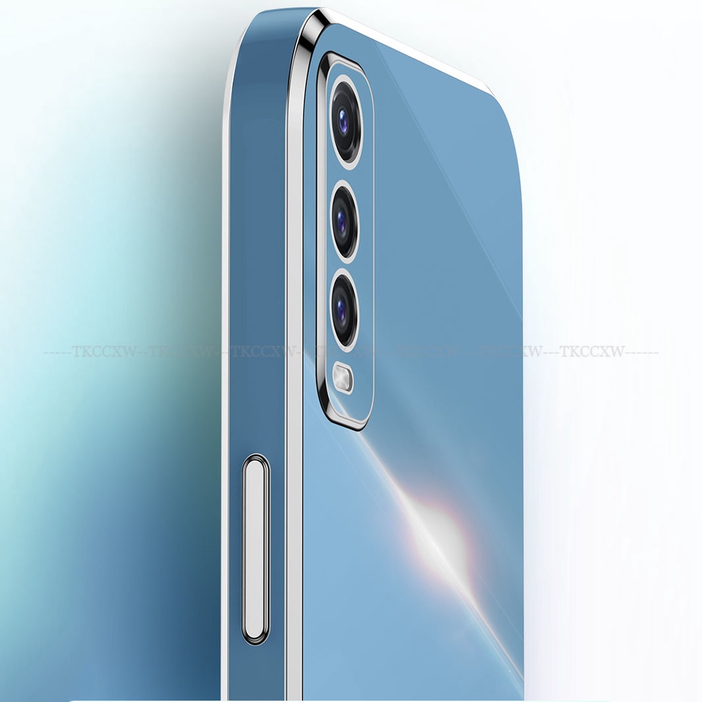 Ốp điện thoại silicon mềm siêu mỏng mạ viền vuông cao cấp cho Vivo Y70S Y51S Y73S Y53S Y72 IQoo Neo 3 5 U10 V9