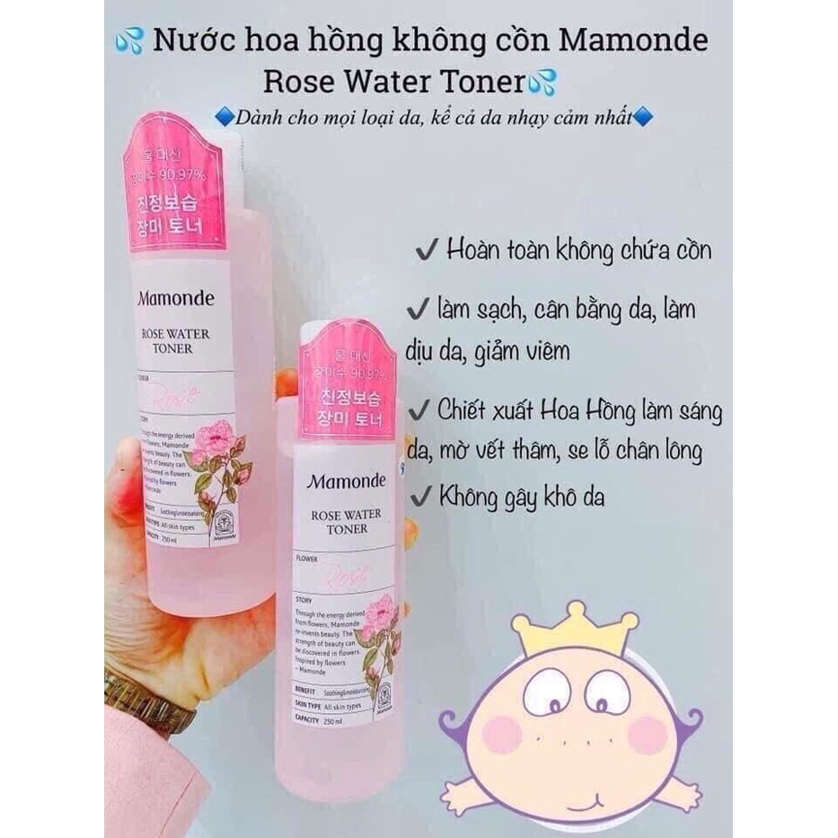 Nước Hoa Hồng Siêu Dưỡng Ẩm Mamonde Rose Water Toner 250ml