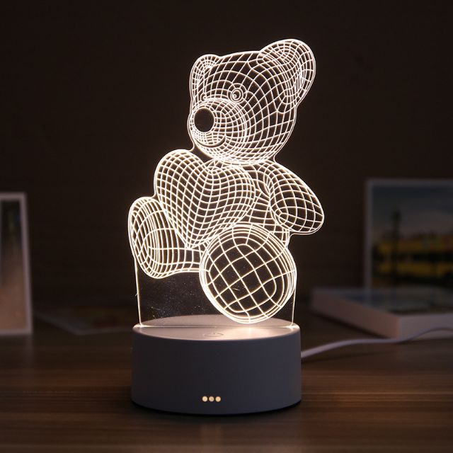 Tấm mica mặt đèn ngủ led 3D nhiều hình độc đáo hưu tuyết, búng tim, đàn, tháp ...