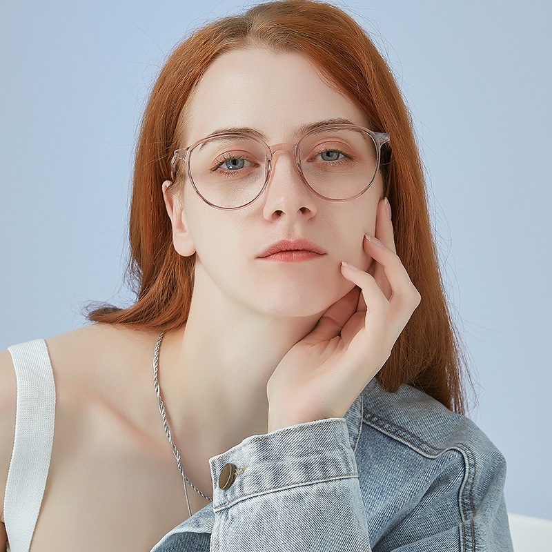 Mắt Kính Gọng Tròn Chống Ánh Sáng Xanh TR90 Thời Trang