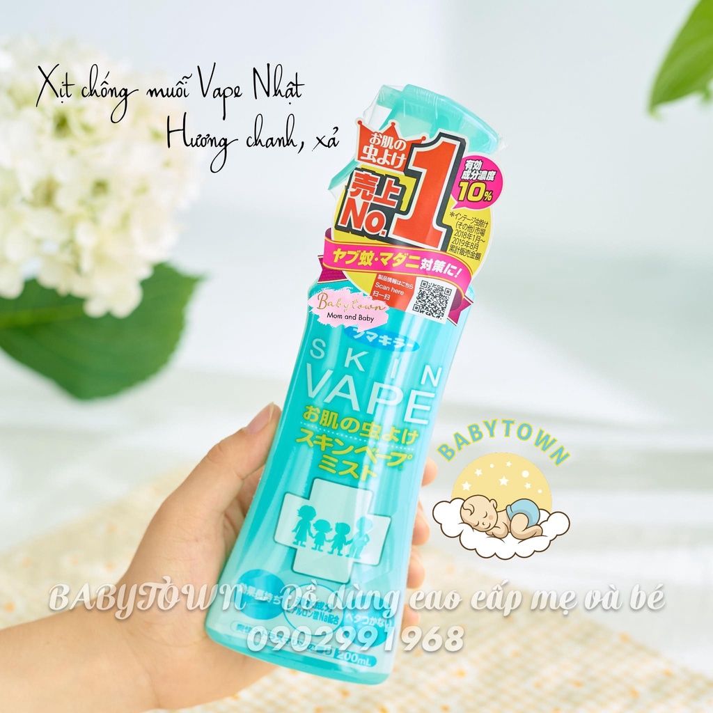 Xịt chống muỗi và côn trùng cho bé Skin Vape Nhật Bản 200ml( mẫu mới)