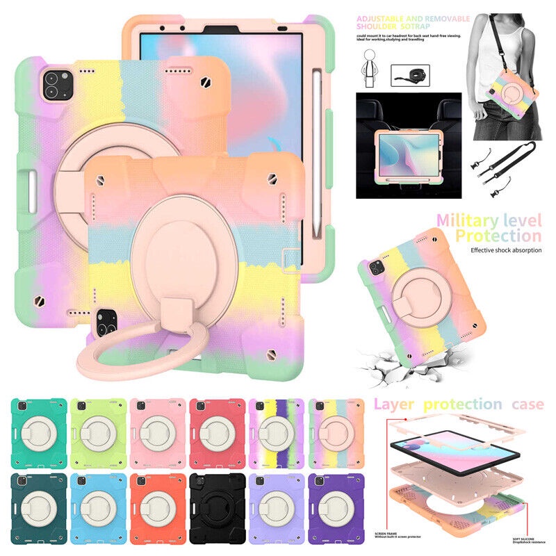 Ốp Máy Tính Bảng Có Giá Đỡ Dây Đeo Dạng Xoay Chống Sốc An Toàn Cho Trẻ Em iPad 10.2 inch 7th/8th/9th Gen 2019/2020/2021