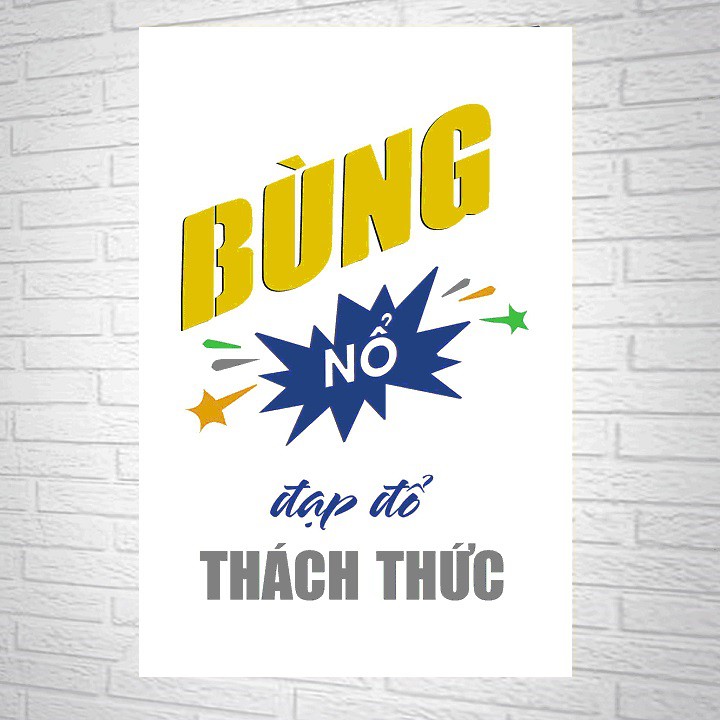Tranh Treo Tường 40x60 Bùng Nổ Đạp Đổ Thách Thức - Newshop - NS11